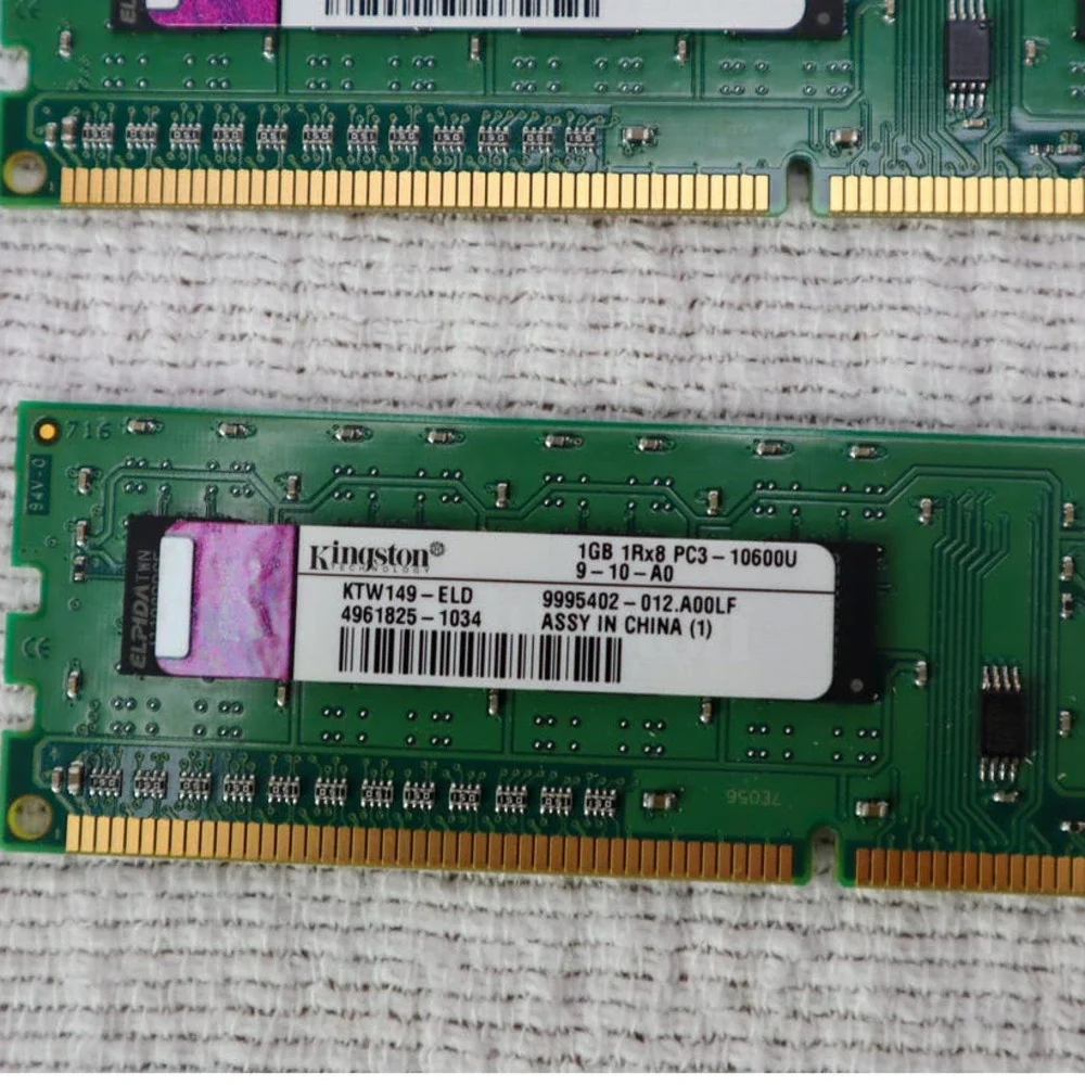 LOT OF 4: Kingston 1GB 1Rx8 PC3-10600U-9-10-A0 Memory